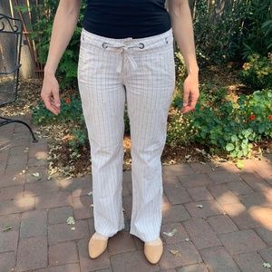 Prana Steph striped wide-leg linen pants